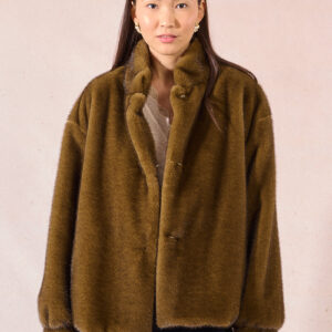 KHAKI FAUX COAT